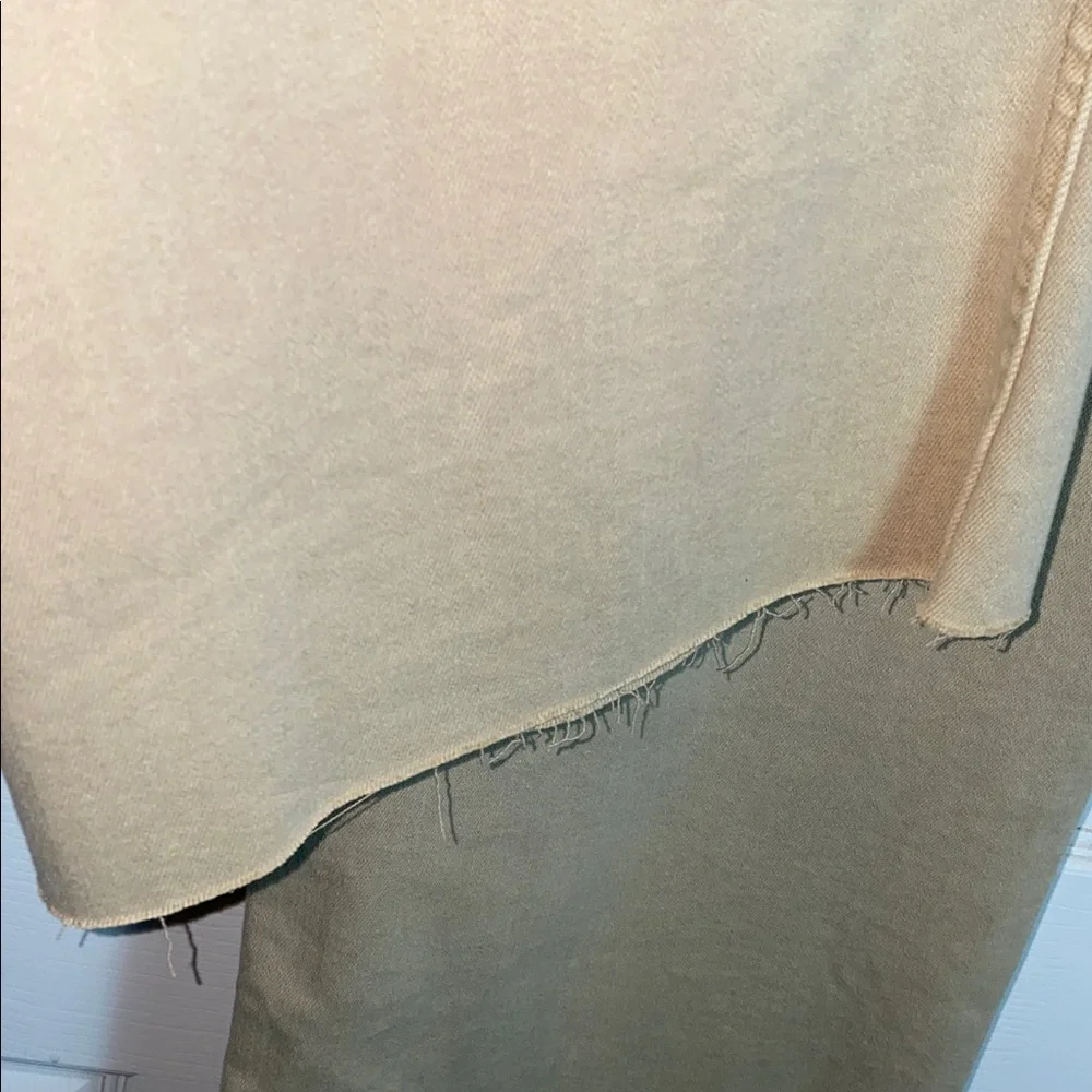 Anthropologie  Maeve Ettie High Rise Beige Flare Wide-Leg Jeans Raw Hem W 29 - Picture 7 of 8